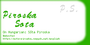 piroska sota business card